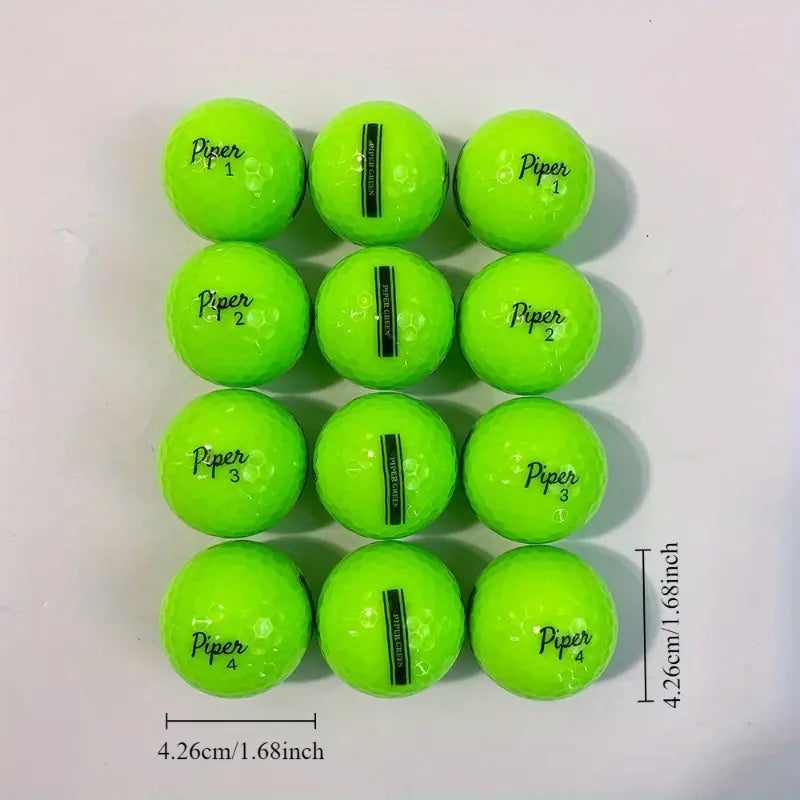 12-Pack Piper Green Golf Balls